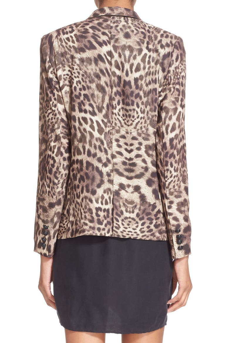 Leopard Print Crepe Blazer, Alternate, color, LEOPARD