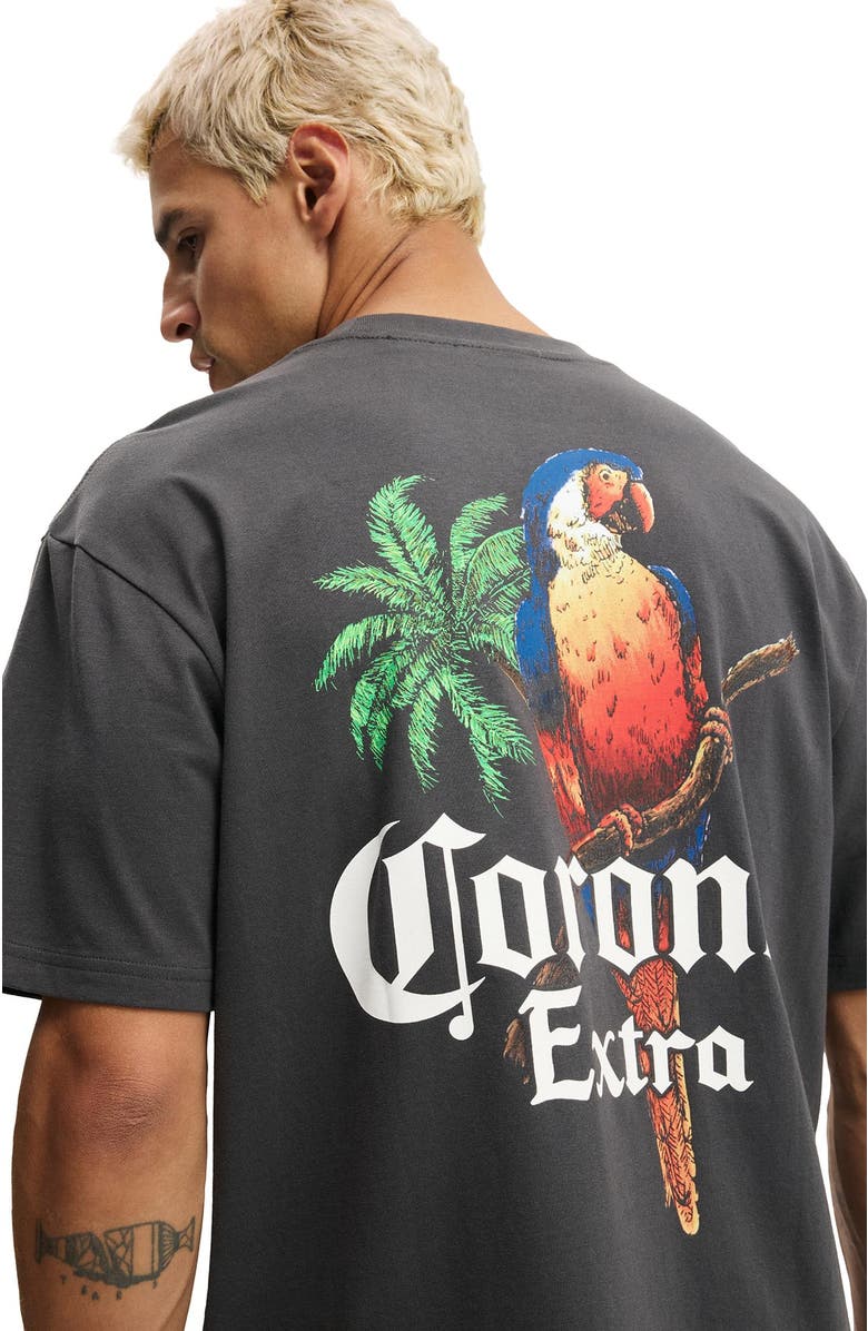 Cotton On Men's Loose Fit License T-Shirt, Alternate, color, Lcn Cor Faded Slate Corona -