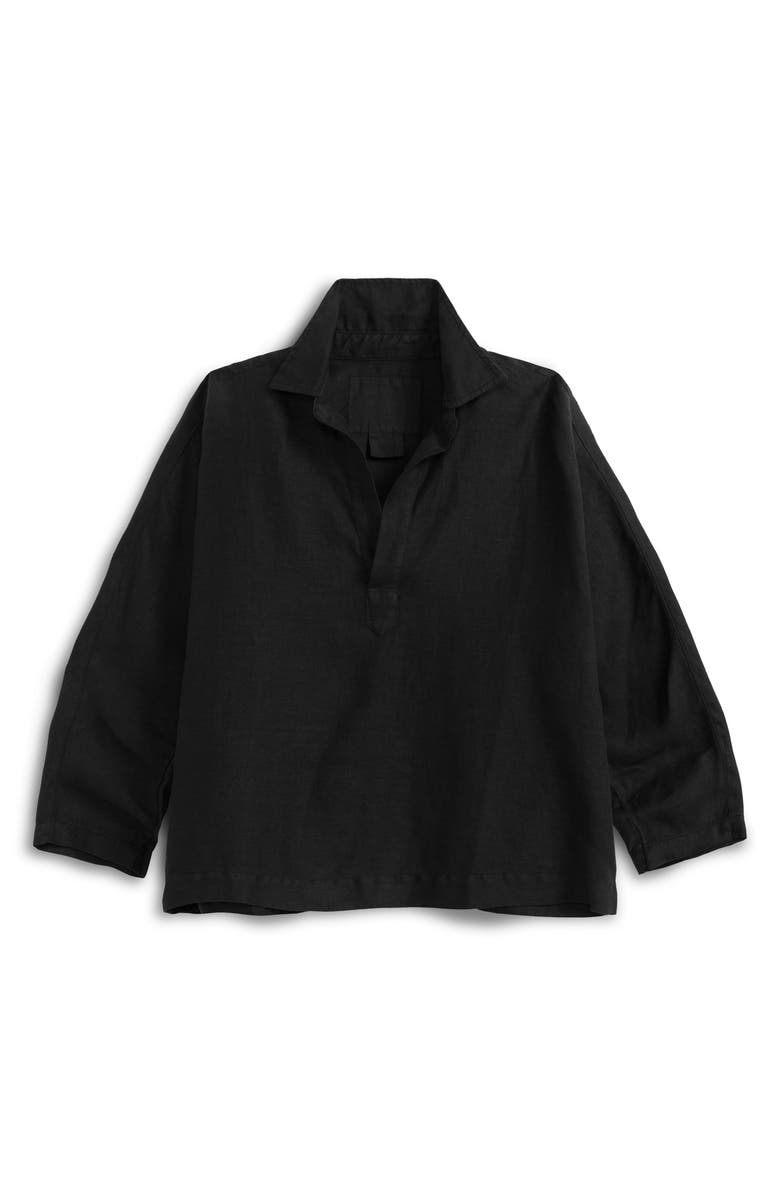 Frank & Eileen Popover Linen Shirt, Main, color, Black Linen