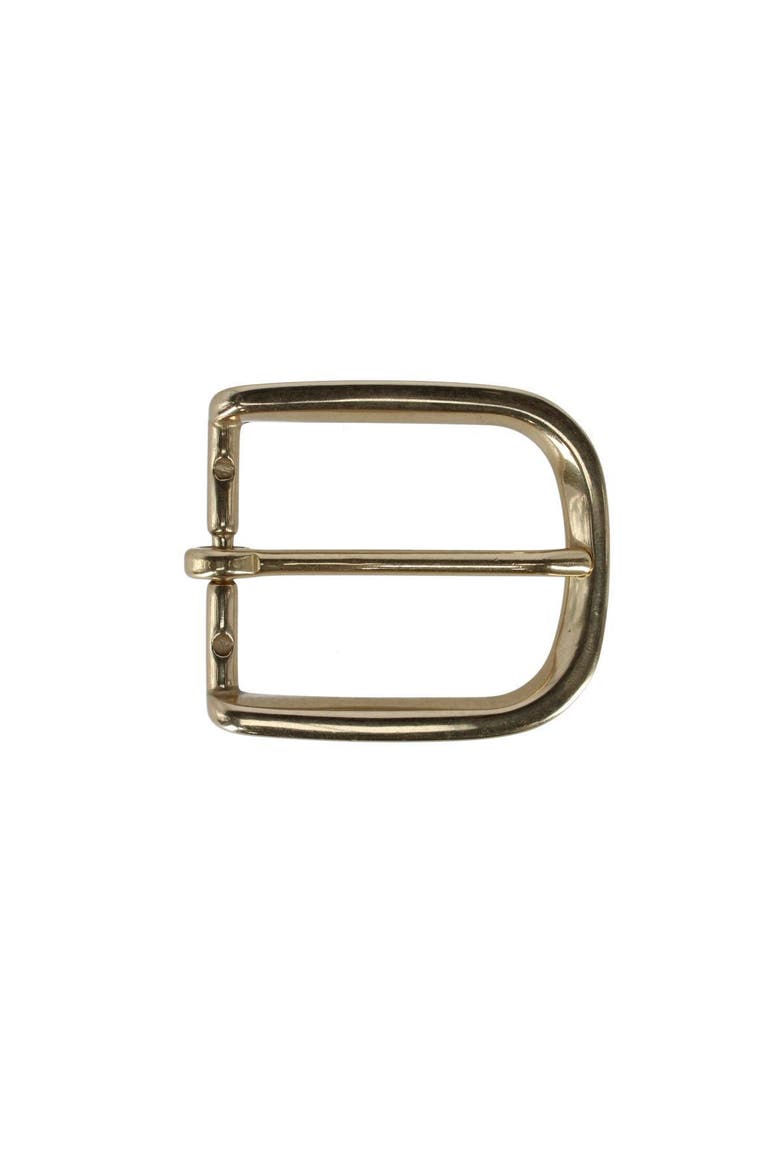 35mm Solid Brass Italian Rounded Edged Harness Belt Buckle, Main, color, Polished Brass