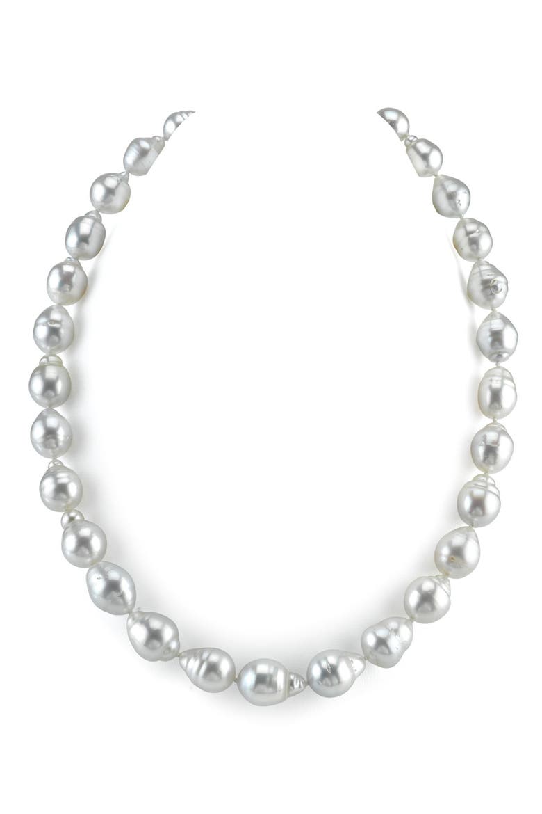 9-11mm White South Sea Baroque Pearl Necklace - AAA Quality, Main, color, White Gold Clasp