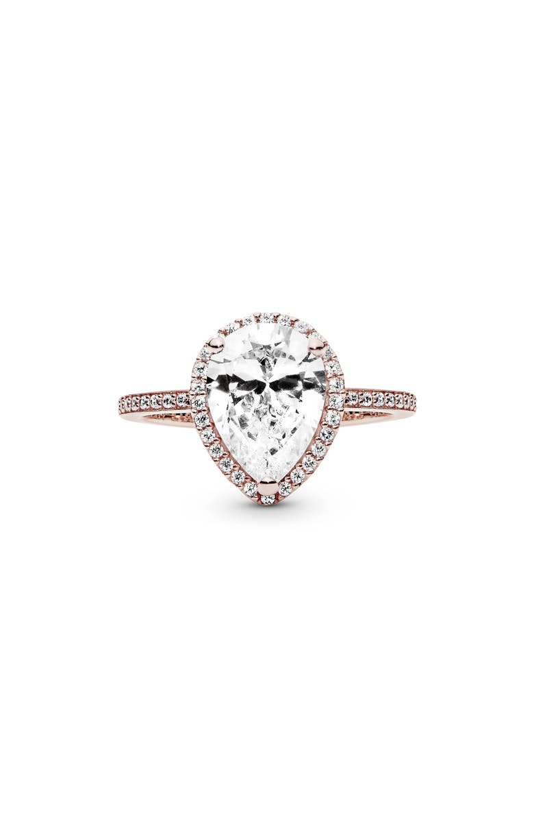 PANDORA Sparkling Teardrop Cubic Zirconia Ring, Alternate, color,