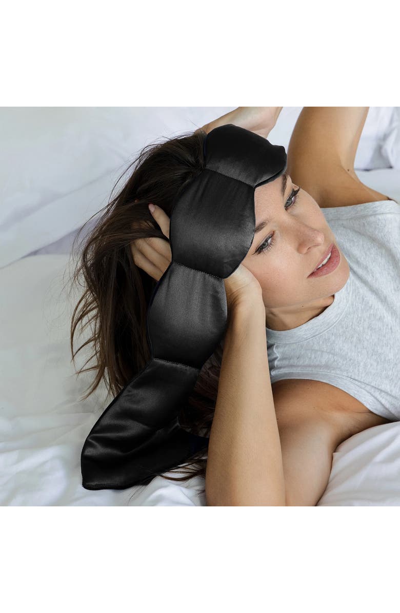 NODPOD Silk & Velvet Weighted Sleep Mask, Alternate, color, Noir