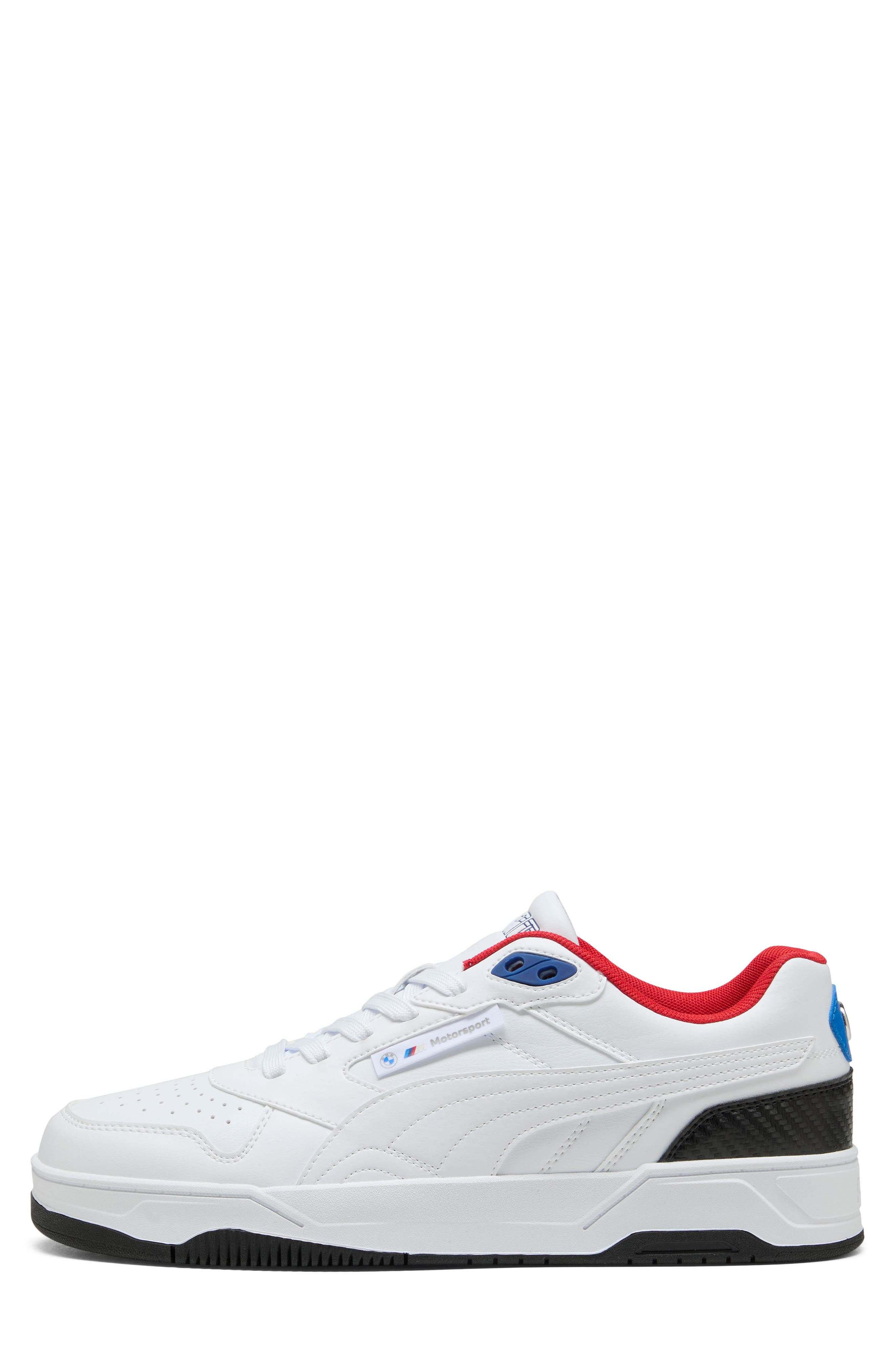 BMW M Motorsport RBD Drive Low Sneaker, Alternate, color, PUMA WHITE/ PRO BLUE/ POP RED