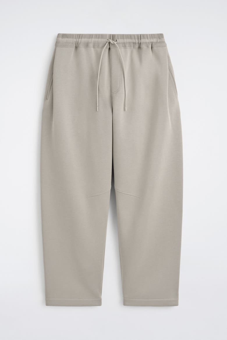 Cotton-Piqué Oversized Barrel-Leg Joggers, Alternate, color, BEIGE