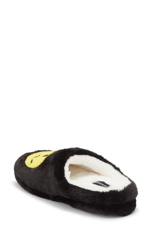 Joe Boxer Plush Mr Lucky Faux Fur Slipper In Black