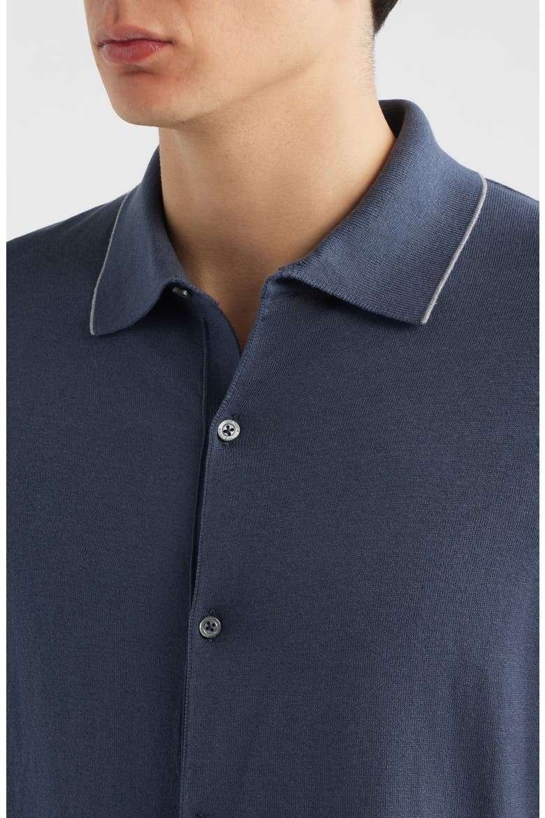 Harrison Knit Button-Up Shirt, Alternate, color, DARK BLUE