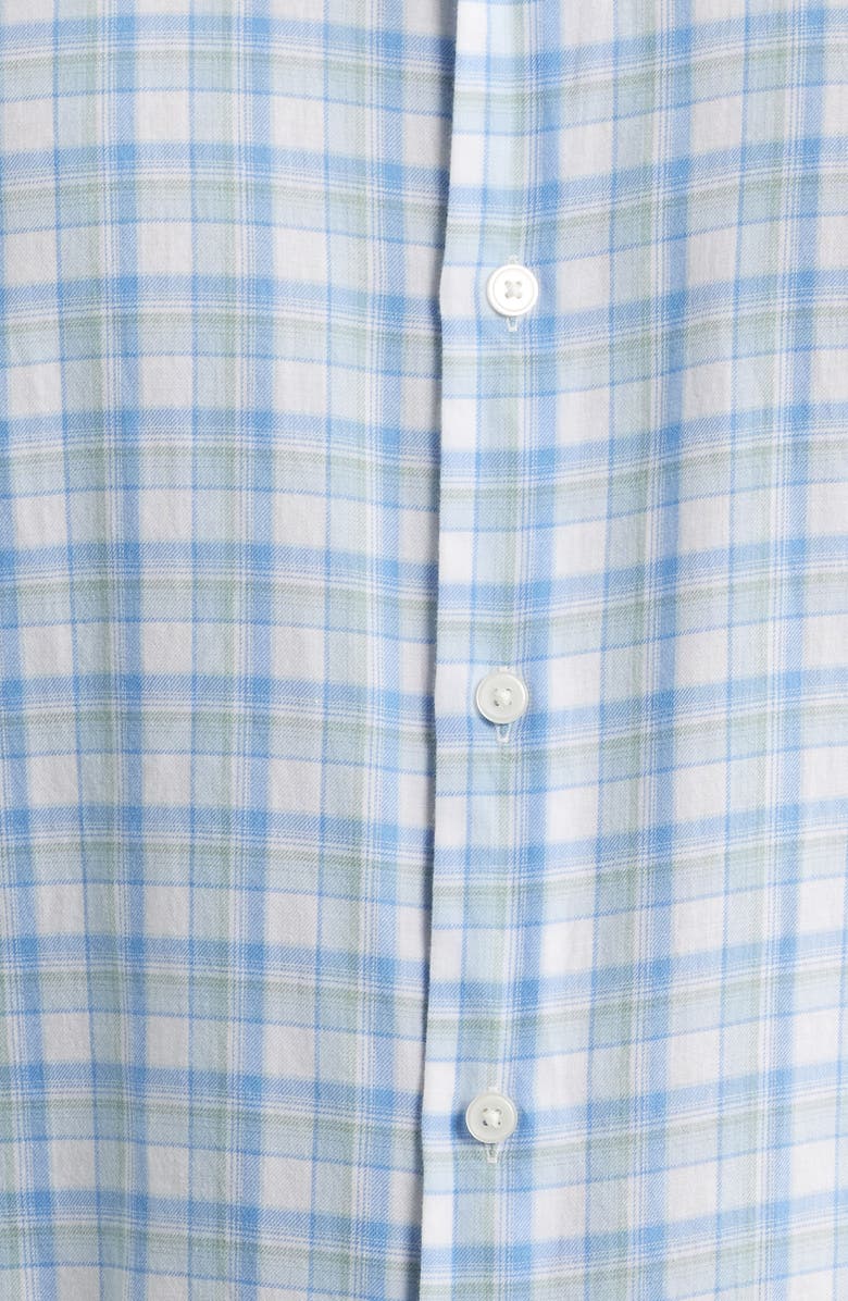 Peter Millar Waterrock Plaid Cotton & Lyocell Button-Up Shirt, Alternate, color, Stream Blue