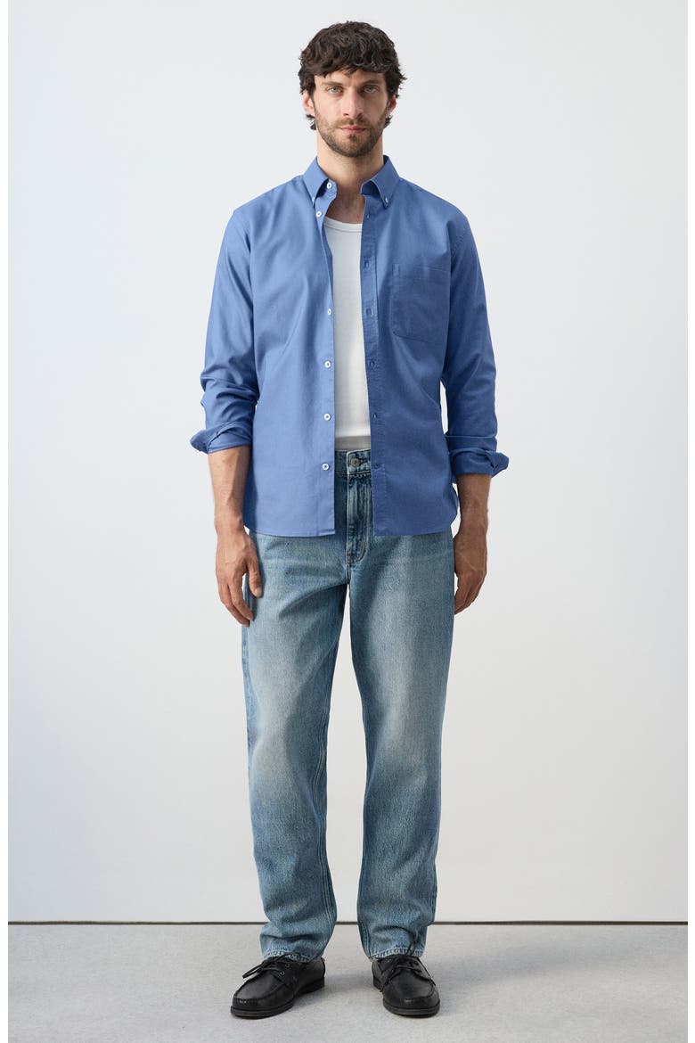 Regular Fit Oxford Button-Down Shirt, Alternate, color, INK BLUE