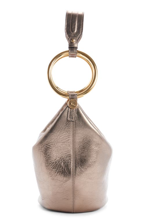 Chloé Petit Sac Porté Épaule Bracelet Bag En Cuir Métallisé Femme Gris Taille Onesize 100% Cuir De Veau In 074 Shiny Grey