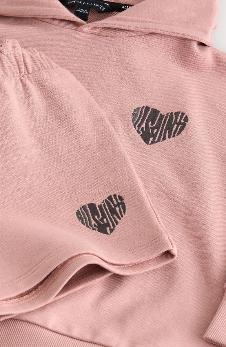 smALLSAINTS by ALLSAINTS Kids' Hoodie & Sweat Shorts Set, Alternate, color, Pink