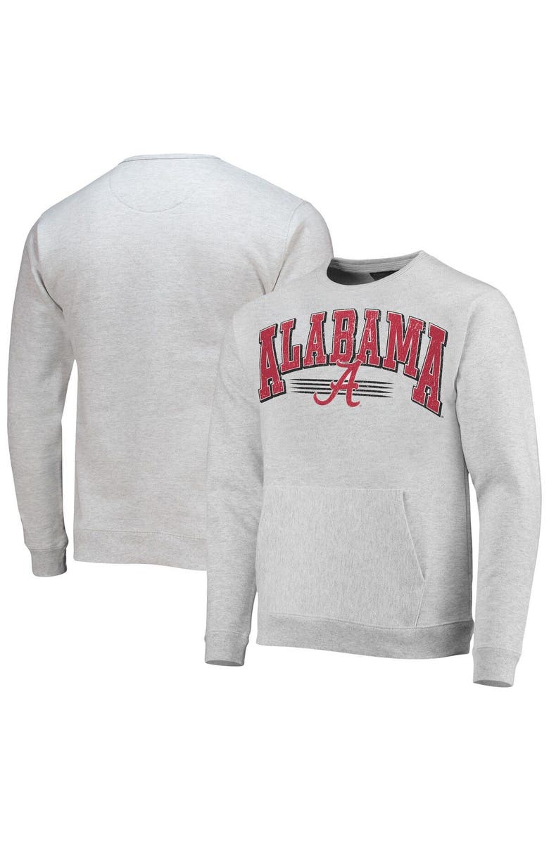 LEAGUE COLLEGIATE WEAR Men's League Collegiate Wear Heathered Gray Alabama Crimson Tide Upperclassman Pocket Pullover Sweatshirt, Main, color, Heather Gray