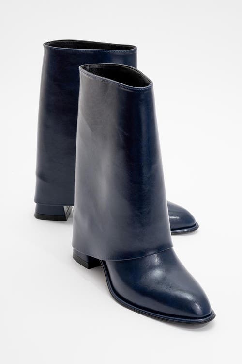 Prologue Shoes Ellas Chunky Heel Boot In Blue