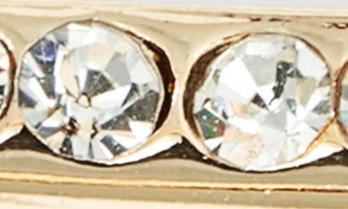 Open Edit Crystal Pointed Oval Hoop Earrings In Clear- Gold