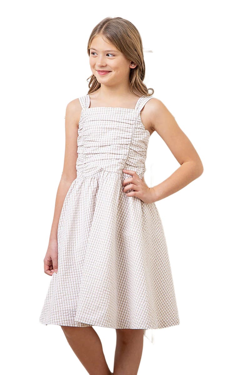 Hope & Henry Girls' Organic Ruched Bodice Party Dress, Kids, Main, color, 