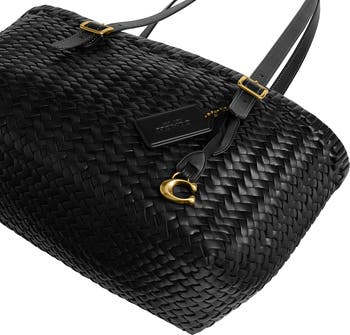 COACH Woven Leather Swing Tote | Nordstrom