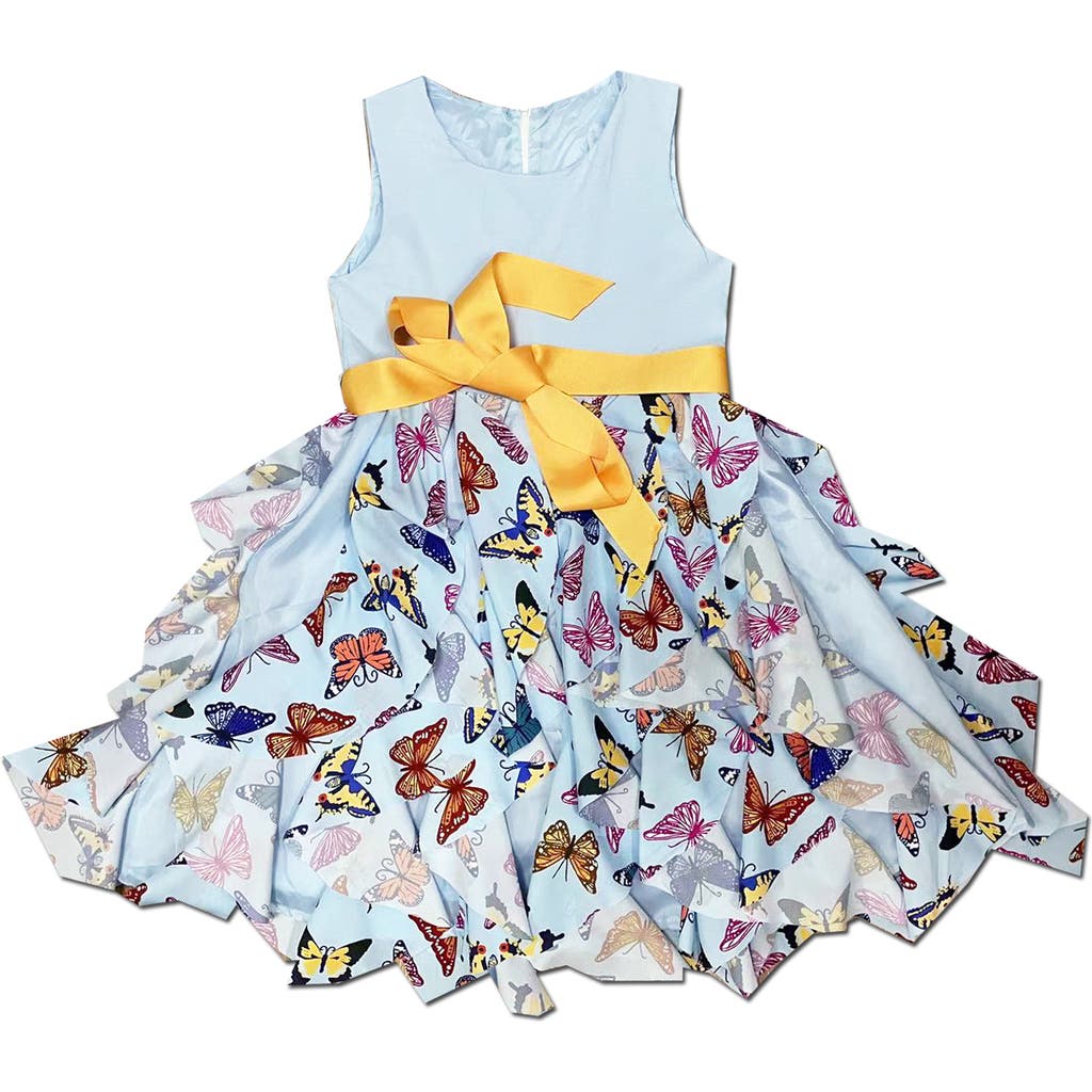 Joe-ella Kids' Butterfly Party Dress In Blue
