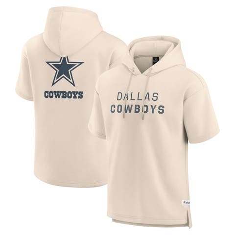 Men's Fanatics Cream Dallas Cowboys Elements Future Ground Lettering Short Sleeve Pullover Hoodie