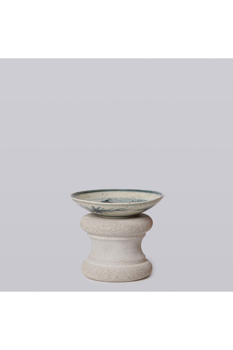 Small Blue and White Porcelain Dancing Crane Dish, Alternate, color, Blue and White