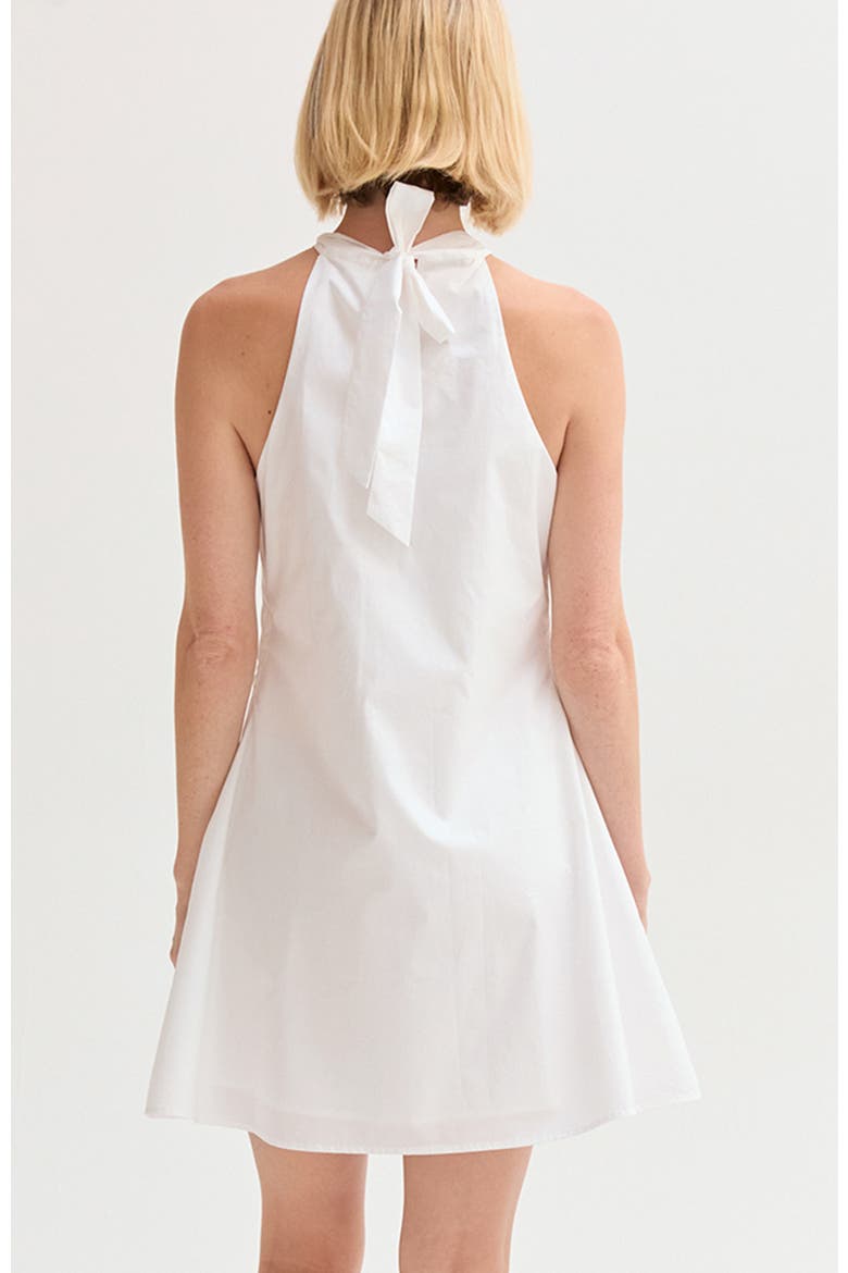 Halter Poplin Mini Dress, Alternate, color, White