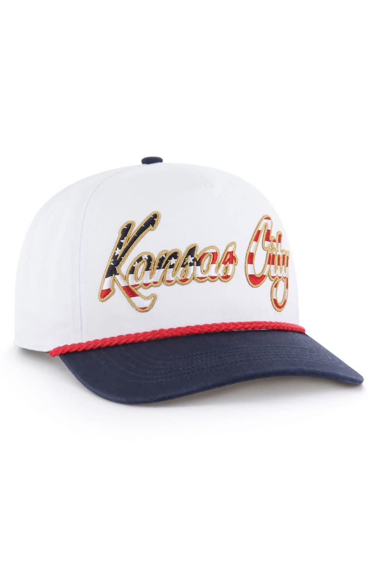 Men's '47 White Kansas City Chiefs Patriotic Overhand Hitch Adjustable Hat, Alternate, color, White