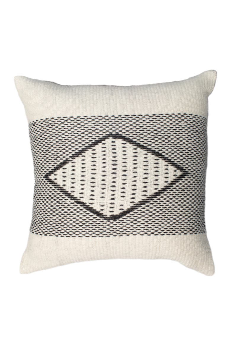 Diamante Square Textile Small Pillow in Ivory, Main, color, Ivory/Black