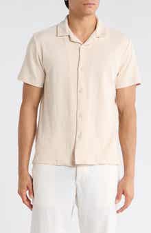 Cactus Man Horizontal Stripe Textured Camp Shirt