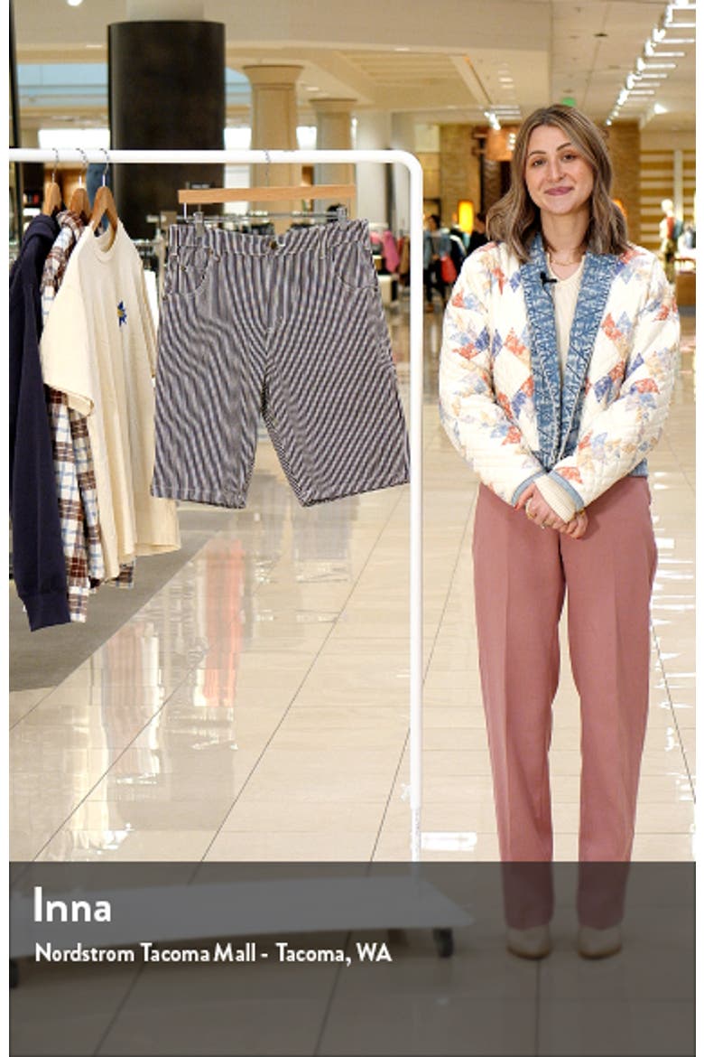 Hickory Stripe Cotton Canvas Carpenter Shorts (Men) | Nordstrom