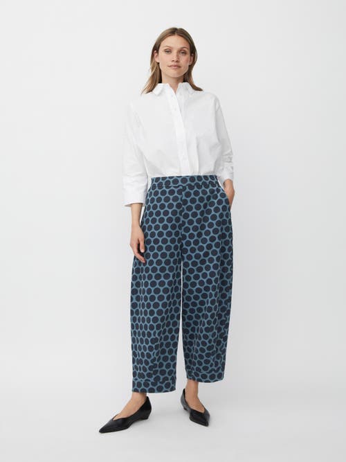 Masai Copenhagen Cropped Velvet Wide Leg Pants In Blue