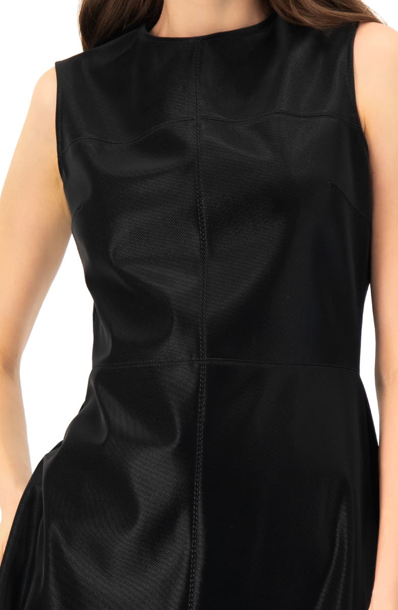 IVONNE Sleeveless High Shine A-Line Dress, Alternate, color, Black