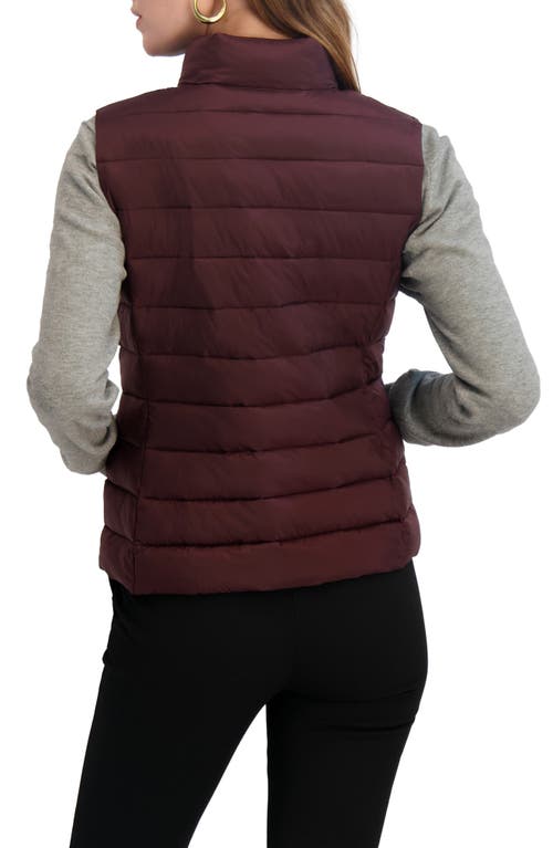 Tahari Billy Quilted Puffer Vest In Red
