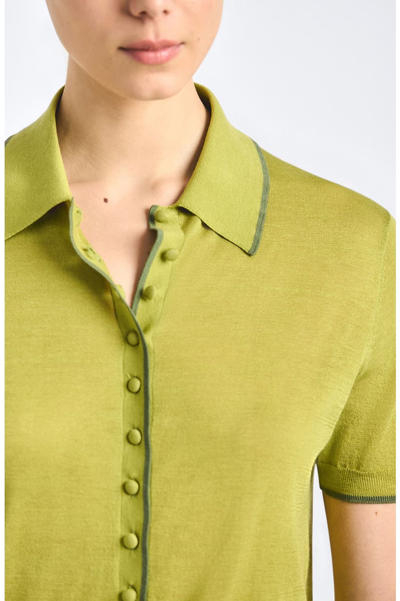 Dorella Silk & Cotton Sweater, Alternate, color, GREEN OLIVE