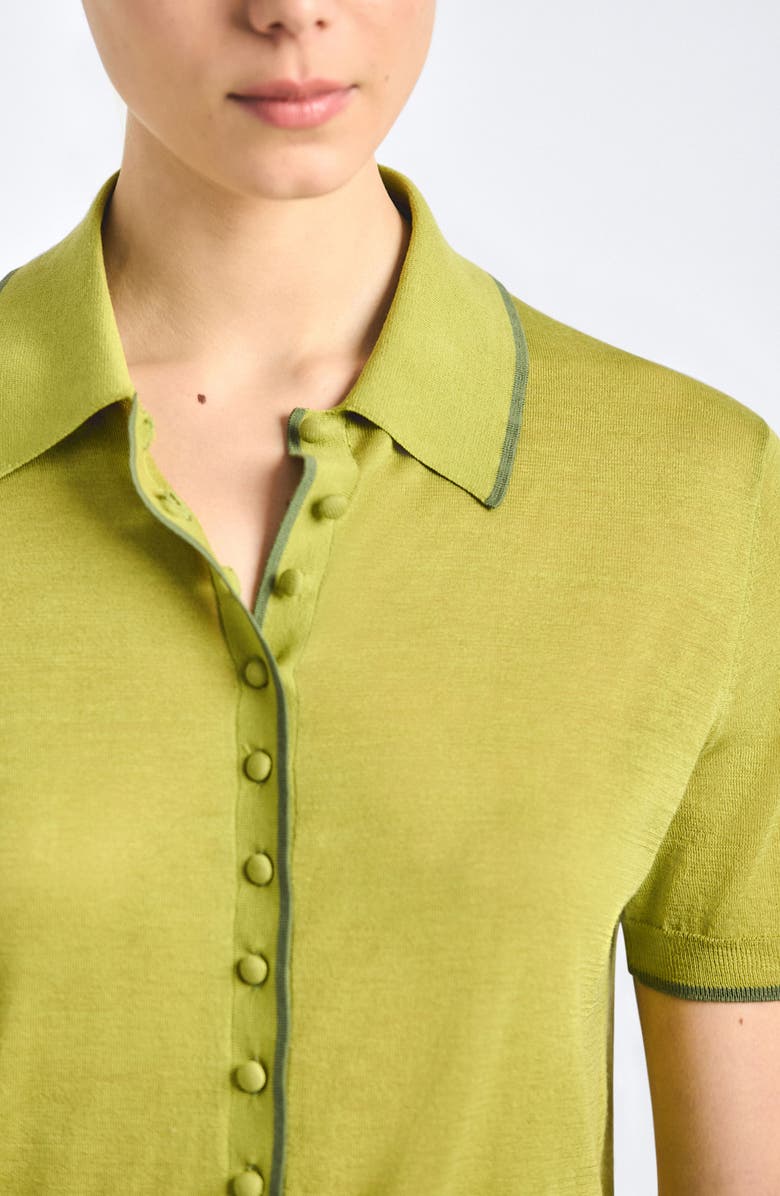 Derek Lam 10 Crosby Dorella Silk & Cotton Sweater, Alternate, color, Green Olive