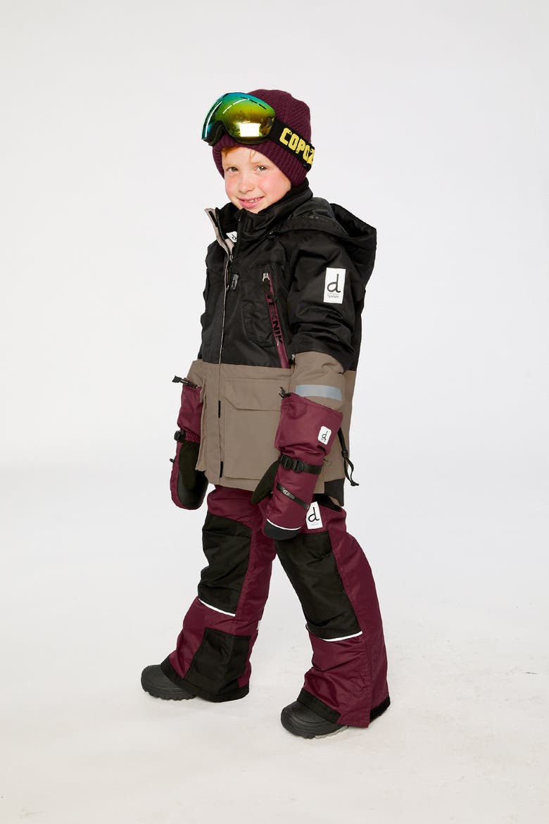 Teknik Fleece Lined Jacket & Pants Two Piece Snowsuit, Alternate, color, Black, Beige and Burgundy