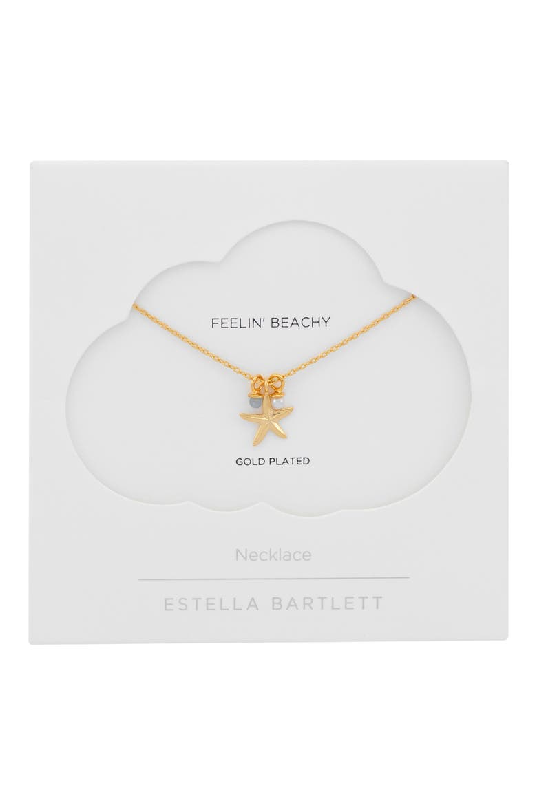 Feelin' Beachy Starfish & Bead Charms Necklace, Alternate, color, GOLD