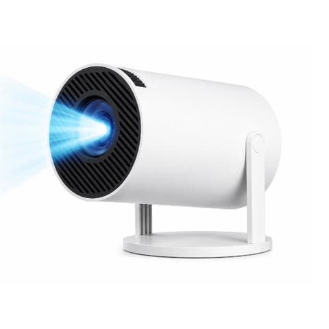 Compact Smart LED Projector - HD 720P Portable Projector with Wireless Screen Mirroring, Wi-Fi, Bluetooth & Built-In Speaker