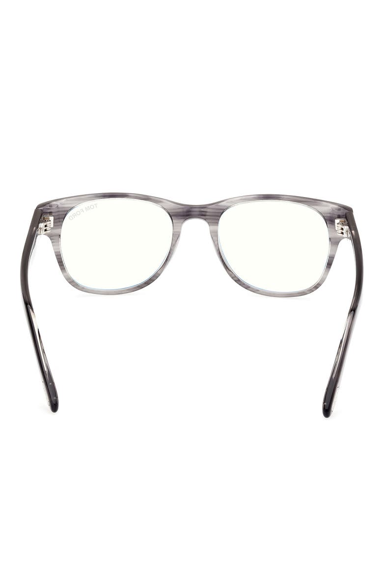 52mm Square Blue Light Blocking Optical Glasses, Alternate, color, STRIPED GREY / T LOGO