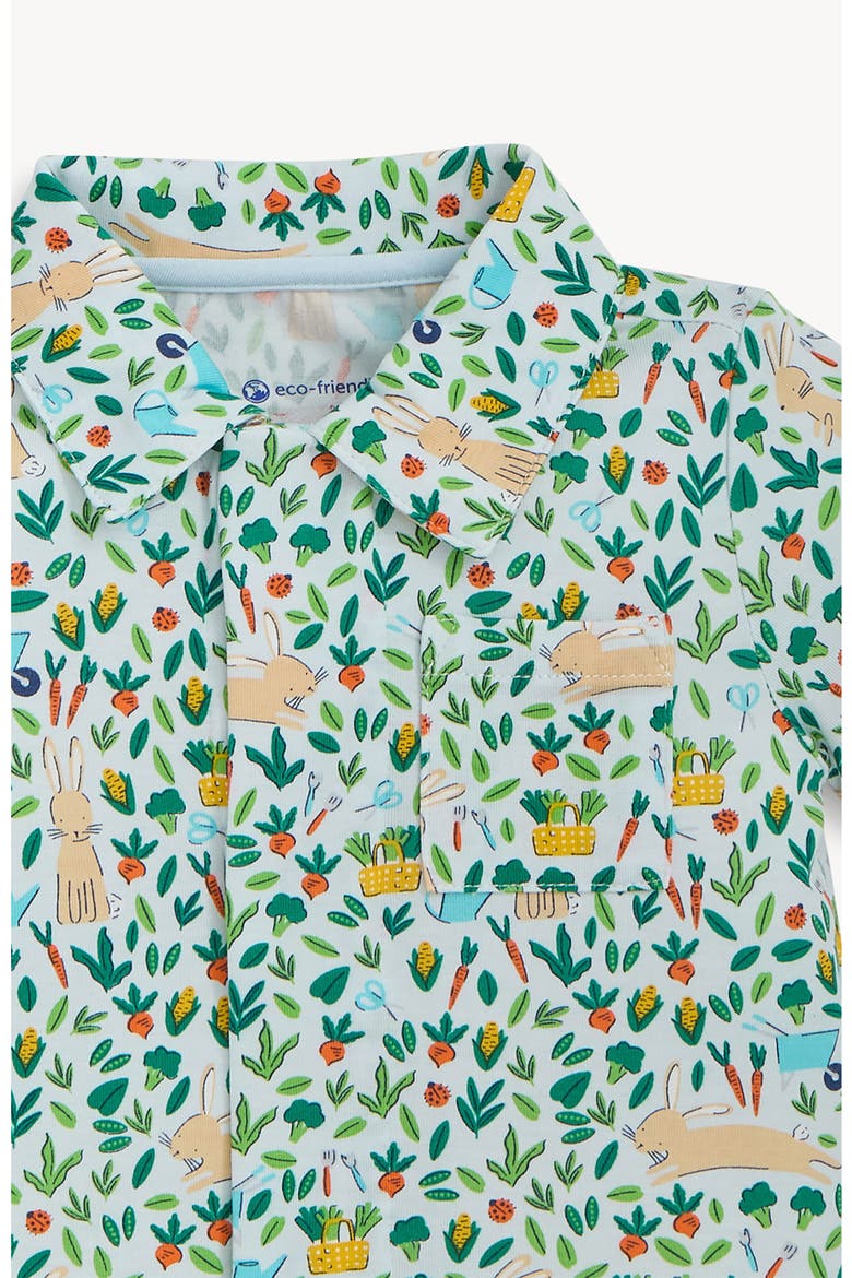 Bunny Garden Magnetic Polo Romper, Alternate, color, BUNNY GARDEN