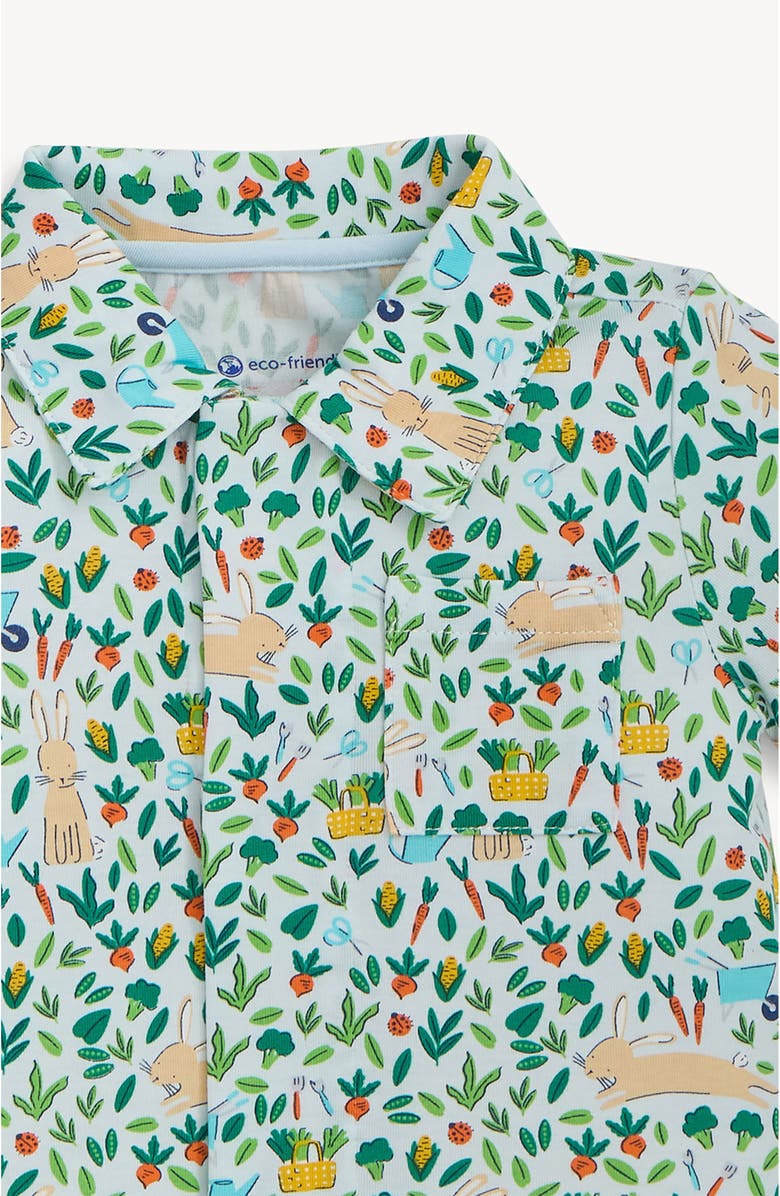 Magnetic Me Bunny Garden Magnetic Polo Romper, Alternate, color, Bunny Garden