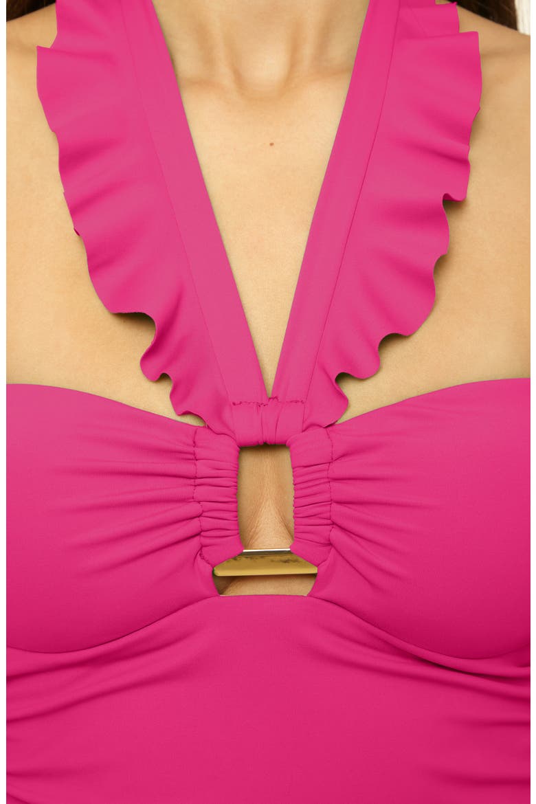 Sun Goddess Tankini Top, Alternate, color, HOT PINK