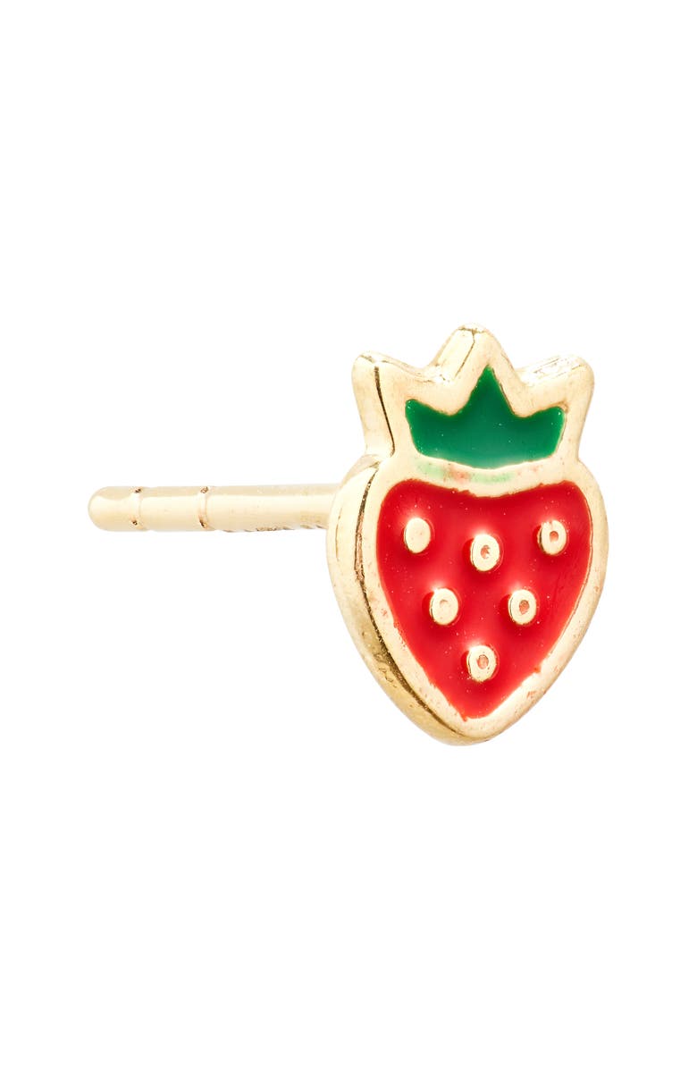 Bony Levy Kids' 14K Gold Strawberry Stud Earrings, Alternate, color, 
