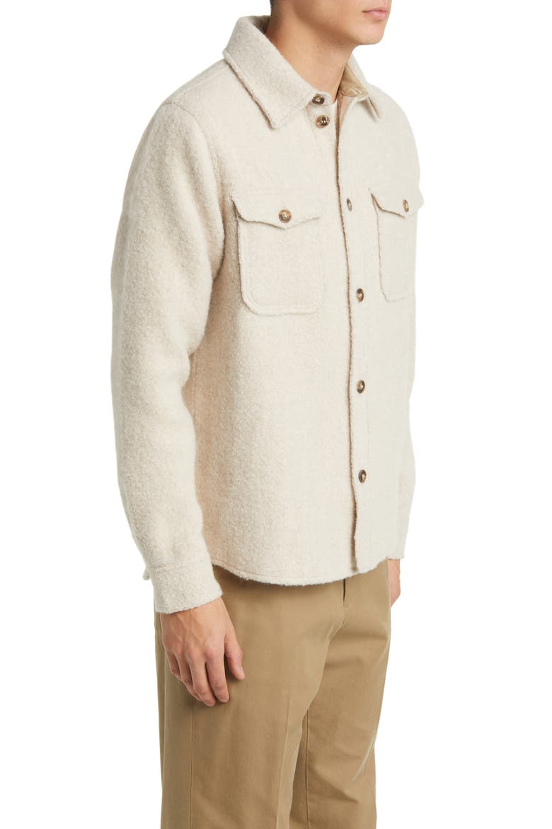 Lennon Bouclé Overshirt, Alternate, color, IVORY