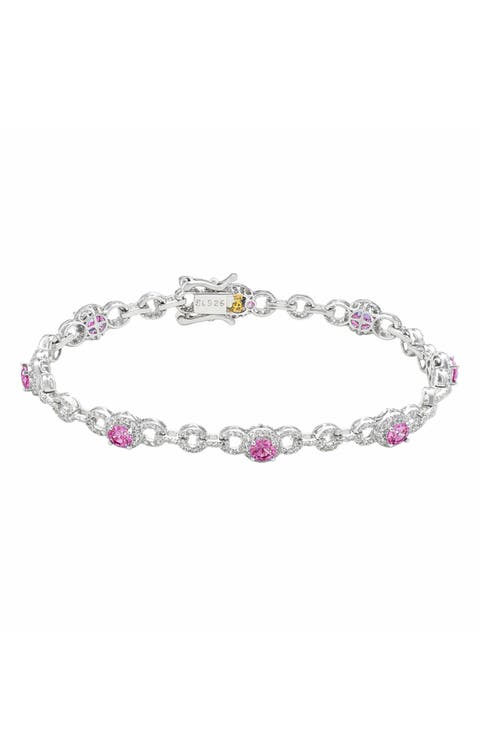 Lab Created Sapphire Tennis Bracelet