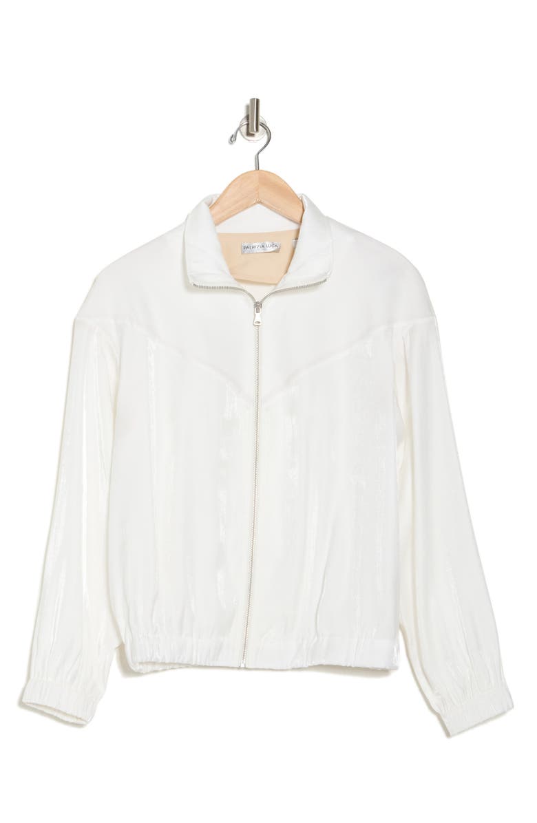 PATRIZIA LUCA Exposed Zip Jacket, Alternate, color, Off Wht