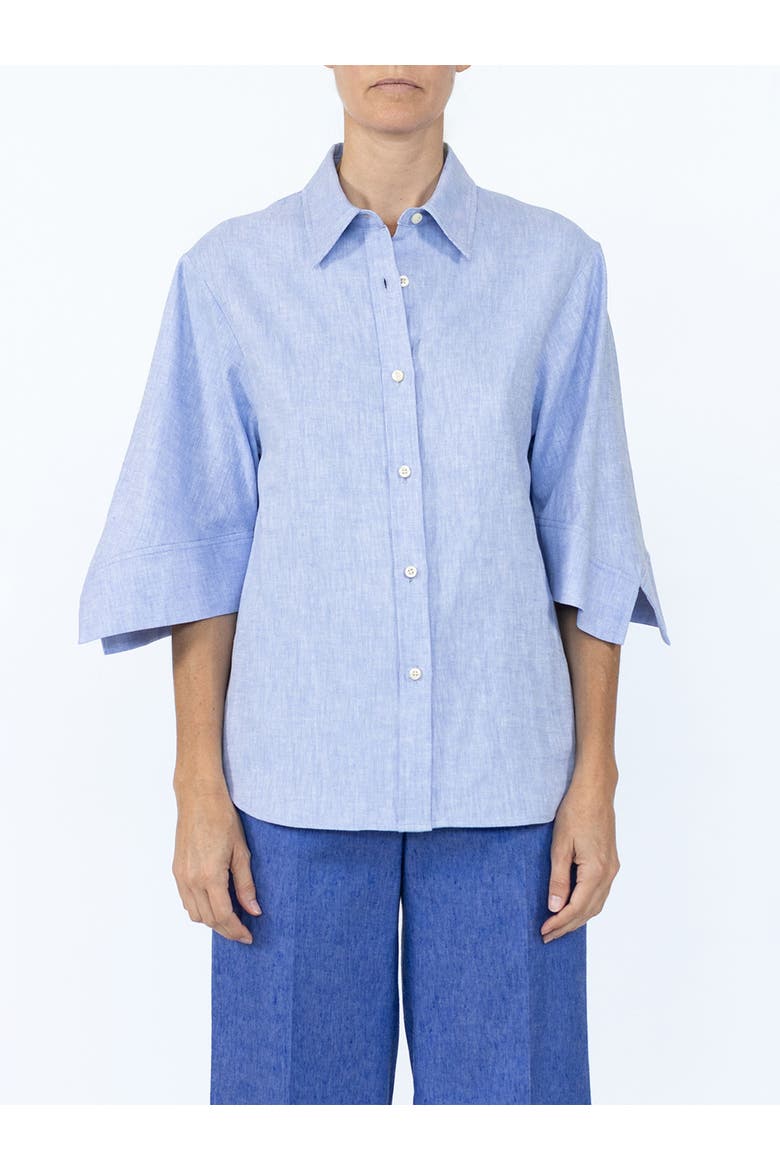 Georgie Shirt with flared sleeves, Alternate, color, Pale Blue