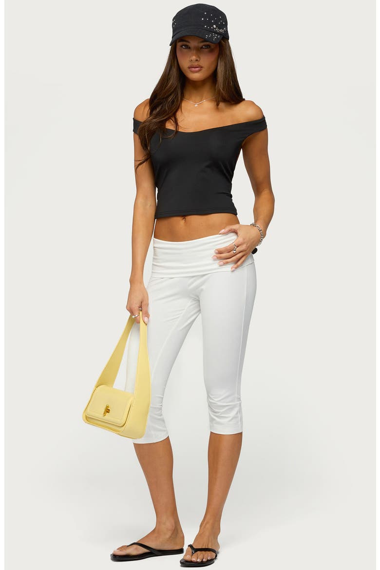 Rocio Foldover Capri Pants, Alternate, color, WHITE