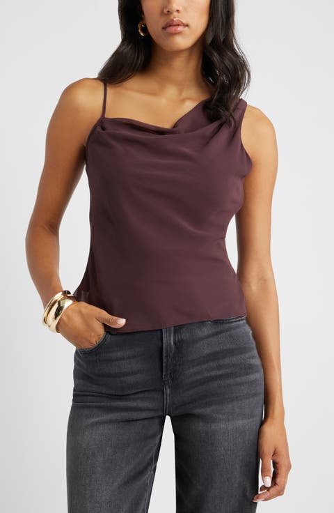 Drape Asymmetric Neck Top