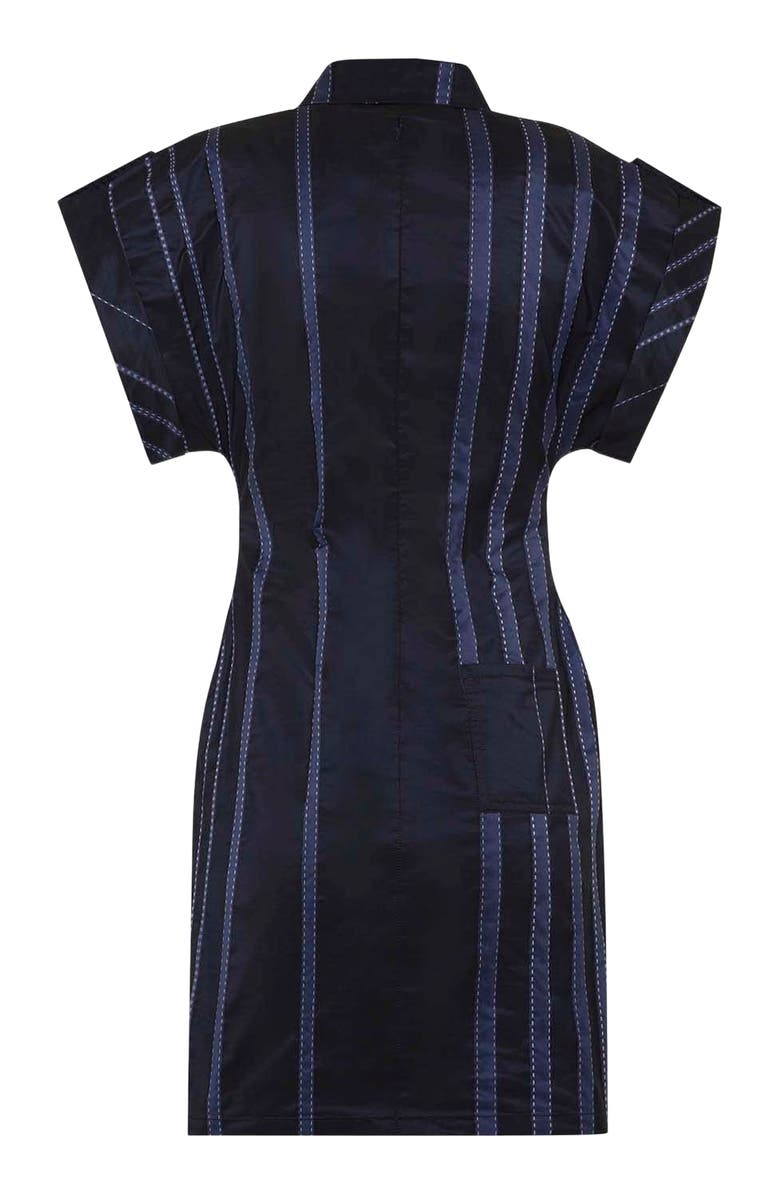 THEO The Label Theia Striped Taffeta Camp Dress, Alternate, color, Future Dusk
