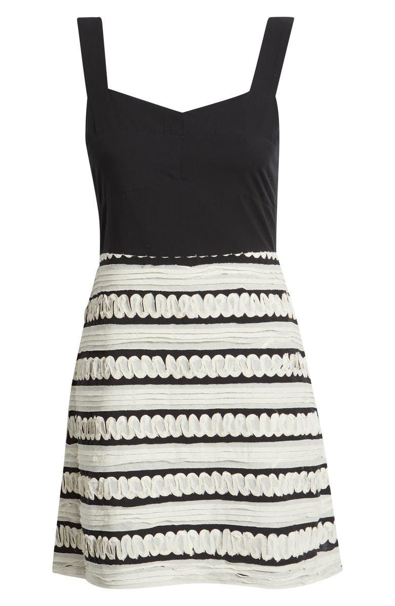 Adelyn Rae Bonnie Contrast Ribbon Minidress, Alternate, color, Black/ Cream