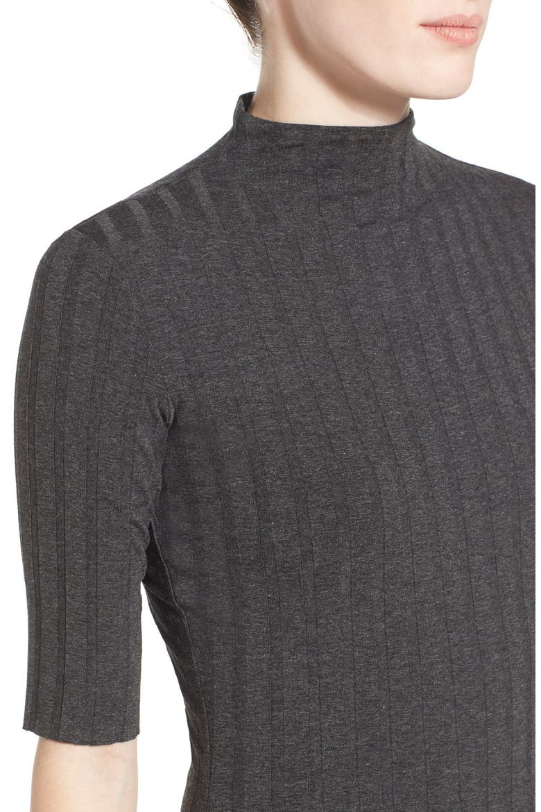 Mock Neck Rib Knit Dress, Alternate, color, ANTHRACITE